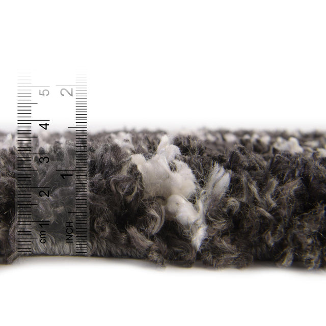 Black and White 2' 7 x 12' Serenity Shag Runner Area Rug Thick Soft Touch Fluffy & Plush Shaggy Pile