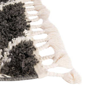 Black and White 2' 7 x 12' Serenity Shag Runner Area Rug Thick Soft Touch Fluffy & Plush Shaggy Pile