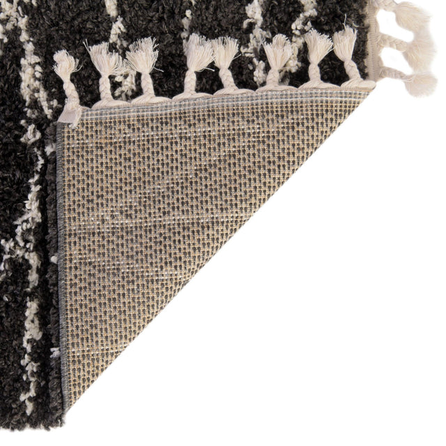 Black and White 2' 7 x 12' Serenity Shag Runner Area Rug Thick Soft Touch Fluffy & Plush Shaggy Pile