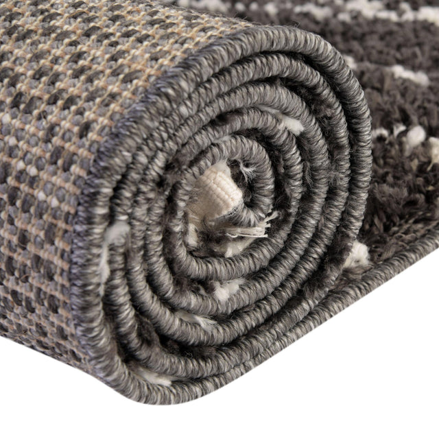 Black and White 2' 7 x 12' Serenity Shag Runner Area Rug Thick Soft Touch Fluffy & Plush Shaggy Pile