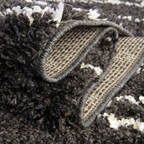 Black and White 2' 7 x 12' Serenity Shag Runner Area Rug Thick Soft Touch Fluffy & Plush Shaggy Pile