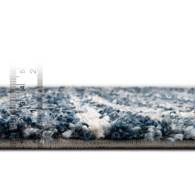 Blue 4' x 6' Serenity Shag Rectangle Area Rug Thick Soft Touch Fluffy & Plush Shaggy Pile