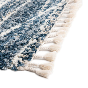 Blue 4' x 6' Serenity Shag Rectangle Area Rug Thick Soft Touch Fluffy & Plush Shaggy Pile