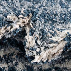 Blue 4' x 6' Serenity Shag Rectangle Area Rug Thick Soft Touch Fluffy & Plush Shaggy Pile