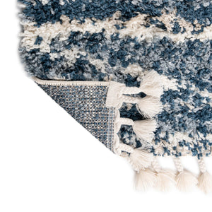 Blue 4' x 6' Serenity Shag Rectangle Area Rug Thick Soft Touch Fluffy & Plush Shaggy Pile