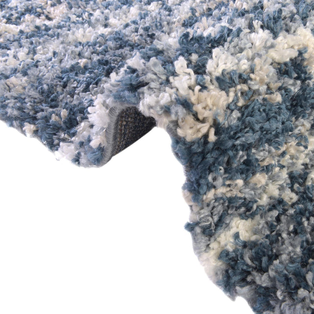 Blue 4' x 6' Serenity Shag Rectangle Area Rug Thick Soft Touch Fluffy & Plush Shaggy Pile