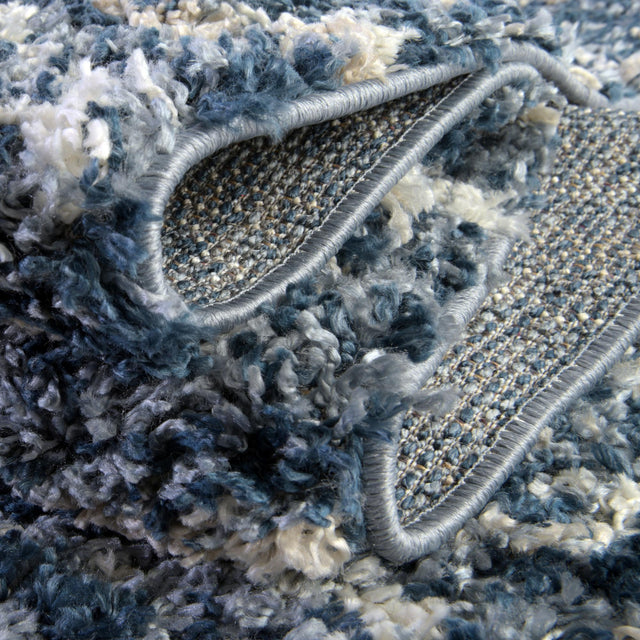 Blue 4' x 6' Serenity Shag Rectangle Area Rug Thick Soft Touch Fluffy & Plush Shaggy Pile