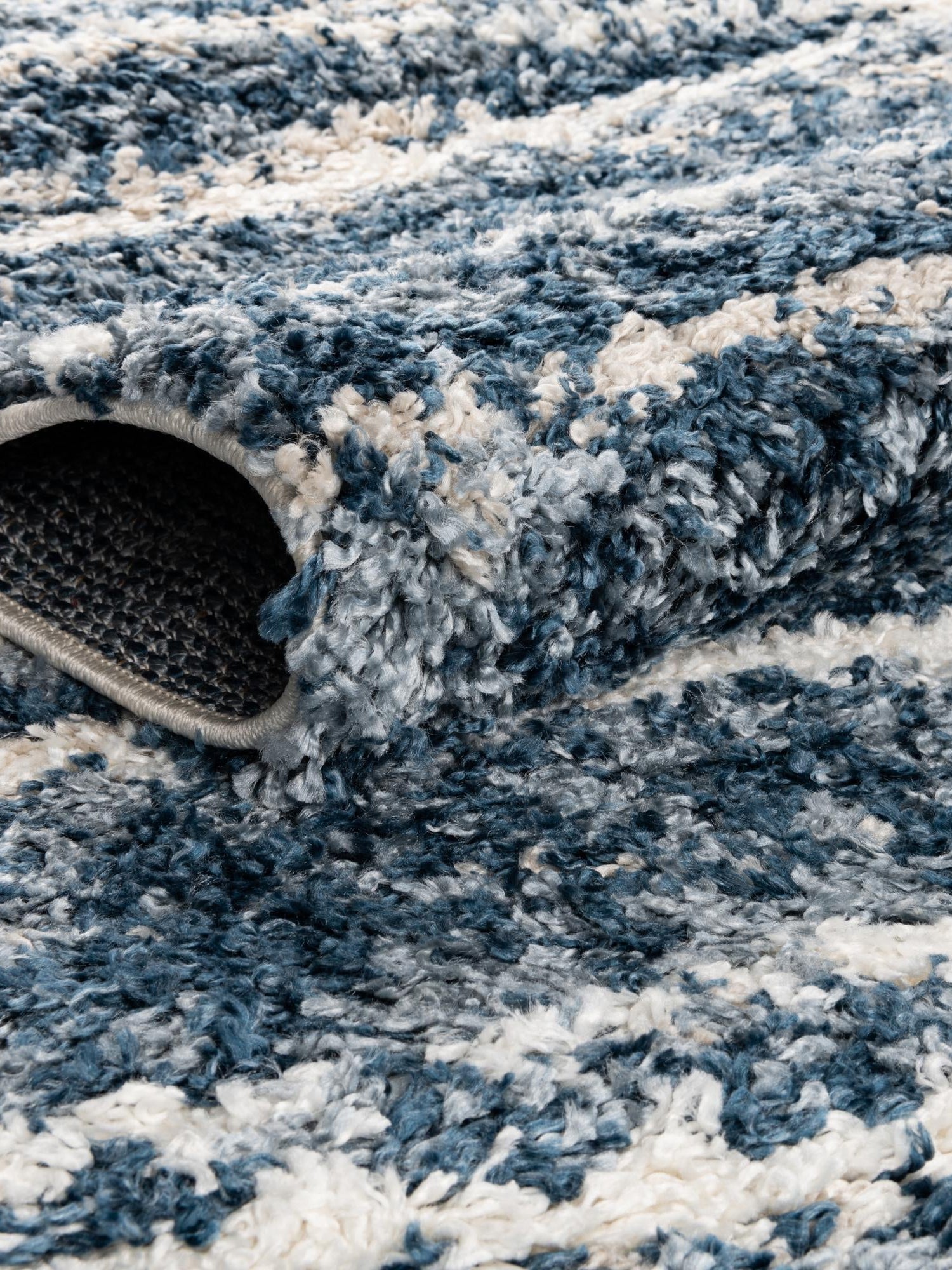 Blue 7' x 7' Serenity Shag Round Area Rug Thick Soft Touch Fluffy & Plush Shaggy Pile Carpet for Living Rooms, Kitchen, Bedrooms, Office, Dorms for Sale at Rug Engine