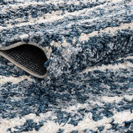 Blue 7' x 7' Serenity Shag Round Area Rug Thick Soft Touch Fluffy & Plush Shaggy Pile Carpet for Living Rooms, Kitchen, Bedrooms, Office, Dorms for Sale at Rug Engine
