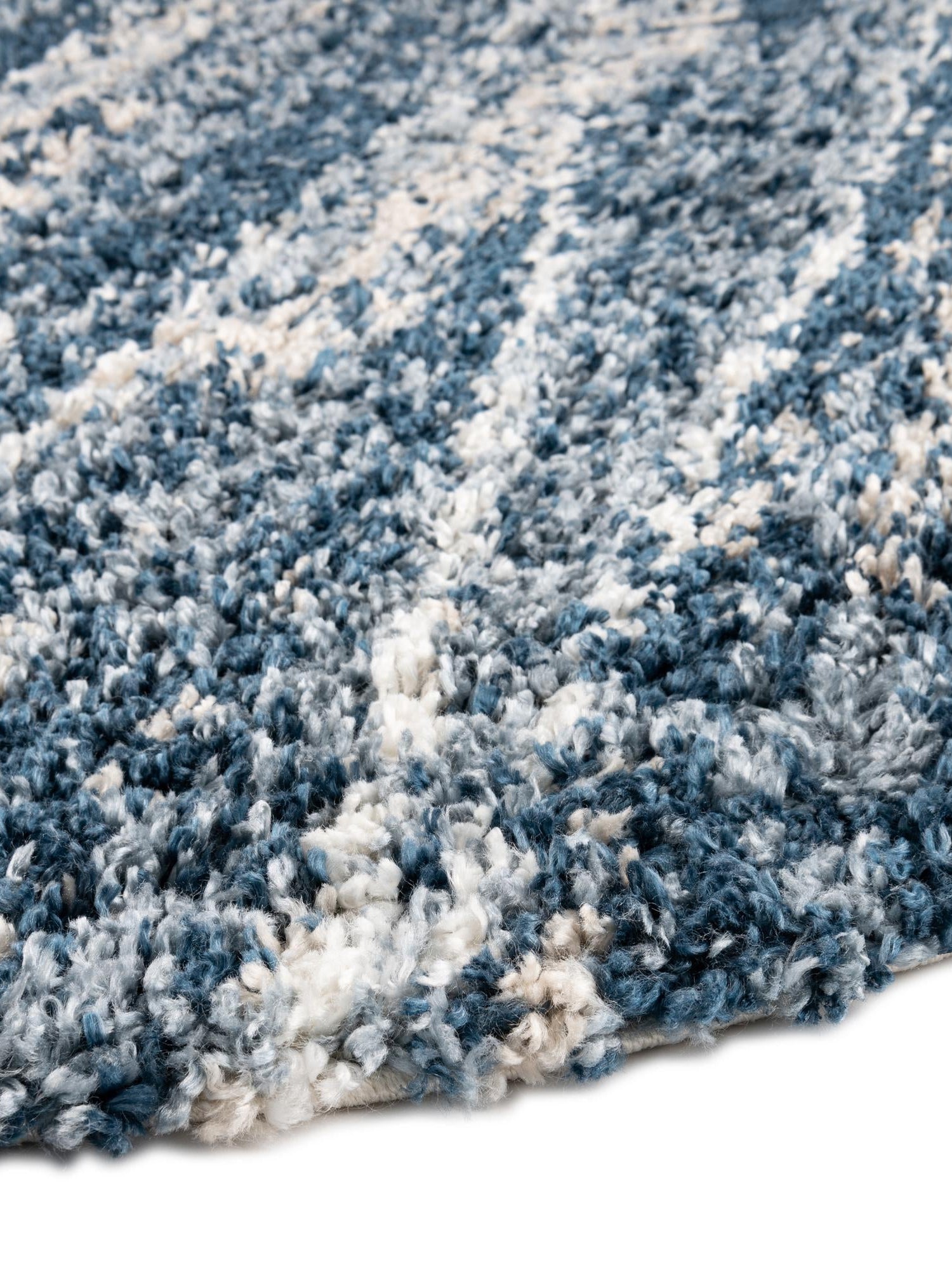 Blue 7' x 7' Serenity Shag Round Area Rug Thick Soft Touch Fluffy & Plush Shaggy Pile Carpet for Living Rooms, Kitchen, Bedrooms, Office, Dorms for Sale at Rug Engine