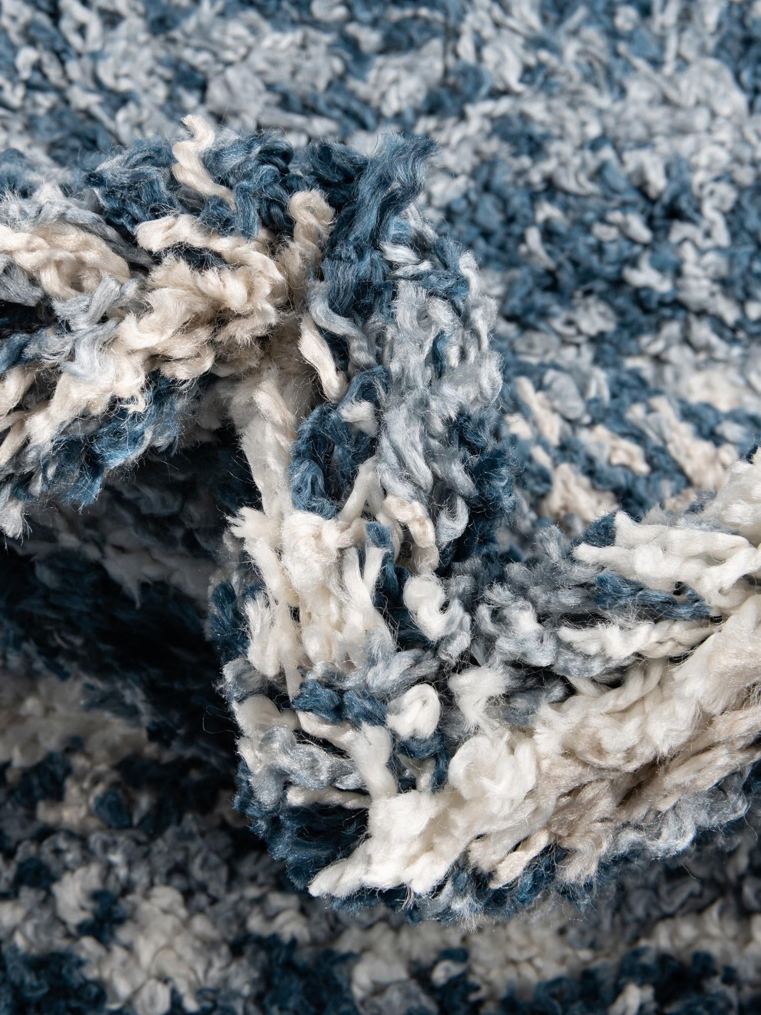Blue 7' x 7' Serenity Shag Round Area Rug Thick Soft Touch Fluffy & Plush Shaggy Pile Carpet for Living Rooms, Kitchen, Bedrooms, Office, Dorms for Sale at Rug Engine