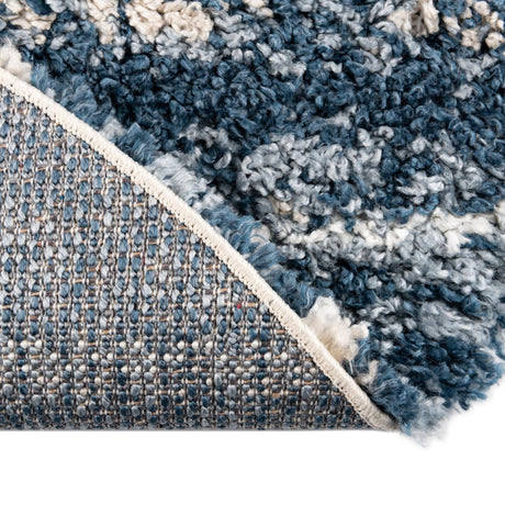 Blue 7' x 7' Serenity Shag Round Area Rug Thick Soft Touch Fluffy & Plush Shaggy Pile Carpet for Living Rooms, Kitchen, Bedrooms, Office, Dorms for Sale at Rug Engine