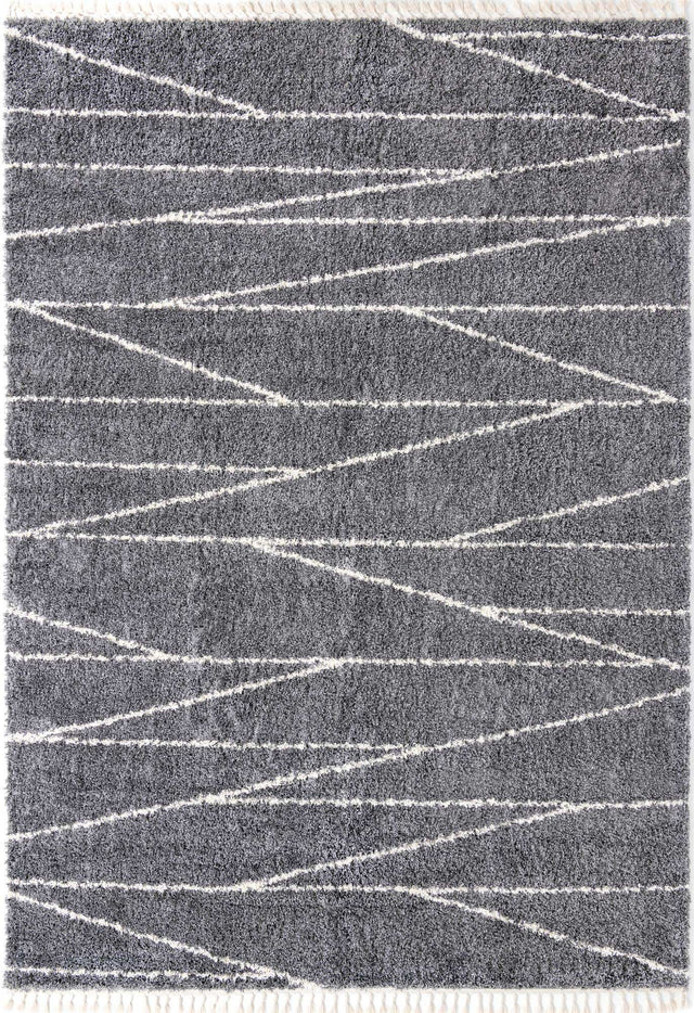 Gray 10' x 14' Serenity Shag Rectangle Area Rug Thick Soft Touch Fluffy & Plush Shaggy Pile