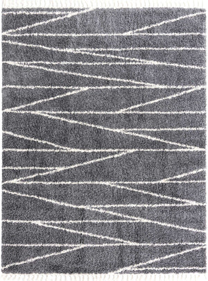 Gray 9' x 12' Serenity Shag Rectangle Area Rug Thick Soft Touch Fluffy & Plush Shaggy Pile