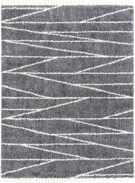 Gray 7' 10 x 10' Serenity Shag Rectangle Area Rug Thick Soft Touch Fluffy & Plush Shaggy Pile