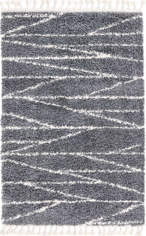 Gray 4' x 6' Serenity Shag Rectangle Area Rug Thick Soft Touch Fluffy & Plush Shaggy Pile