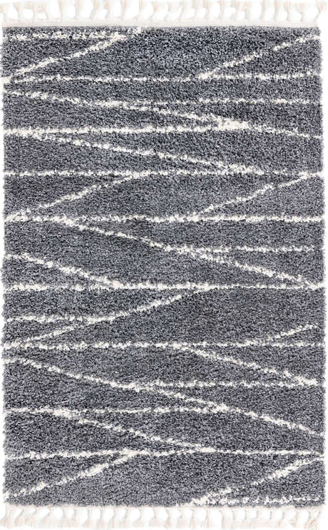 Gray 4' x 6' Serenity Shag Rectangle Area Rug Thick Soft Touch Fluffy & Plush Shaggy Pile