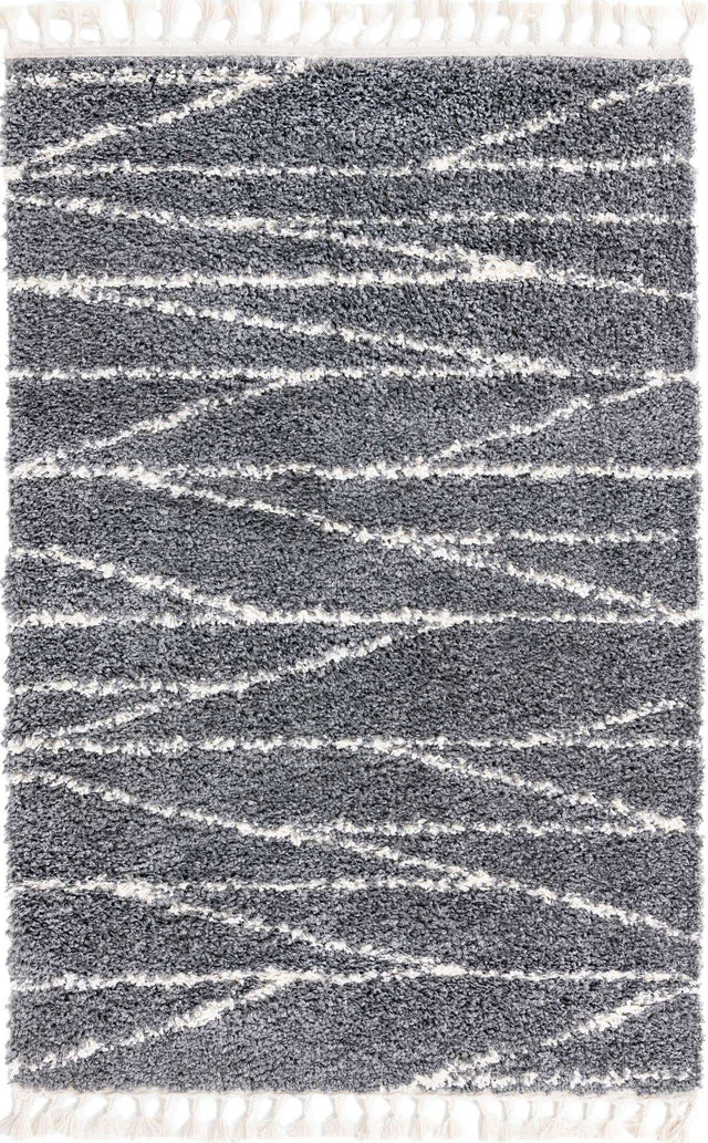 Gray 4' x 6' Serenity Shag Rectangle Area Rug Thick Soft Touch Fluffy & Plush Shaggy Pile