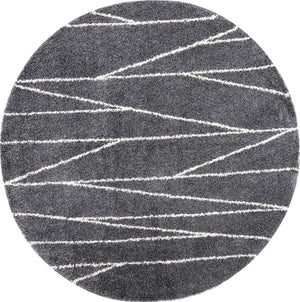 Gray 10' x 10' Serenity Shag Round Area Rug Thick Soft Touch Fluffy & Plush Shaggy Pile