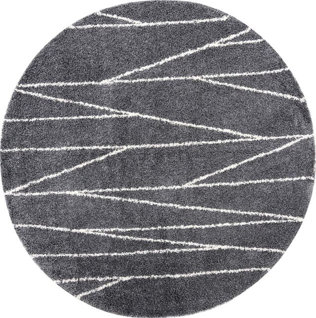 Gray 10' x 10' Serenity Shag Round Area Rug Thick Soft Touch Fluffy & Plush Shaggy Pile