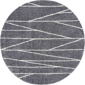 Gray 10' x 10' Serenity Shag Round Area Rug Thick Soft Touch Fluffy & Plush Shaggy Pile