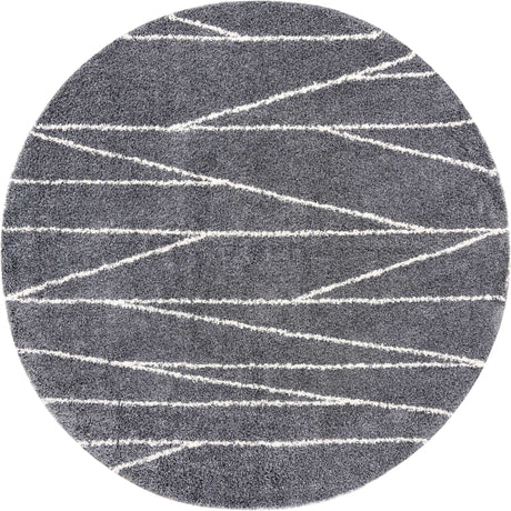 Gray 10' x 10' Serenity Shag Round Area Rug Thick Soft Touch Fluffy & Plush Shaggy Pile