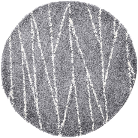 Gray 5' 3 x 5' 3 Serenity Shag Round Area Rug Thick Soft Touch Fluffy & Plush Shaggy Pile Carpet for Living Rooms, Kitchen, Bedrooms, Office, Dorms for Sale at Rug Engine