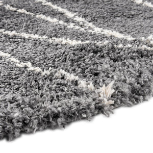 Gray 5' 3 x 5' 3 Serenity Shag Round Area Rug Thick Soft Touch Fluffy & Plush Shaggy Pile