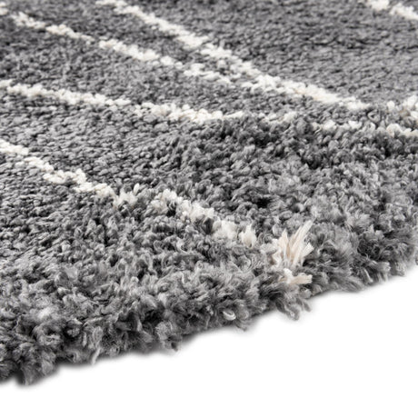 Gray 5' 3 x 5' 3 Serenity Shag Round Area Rug Thick Soft Touch Fluffy & Plush Shaggy Pile Carpet for Living Rooms, Kitchen, Bedrooms, Office, Dorms for Sale at Rug Engine