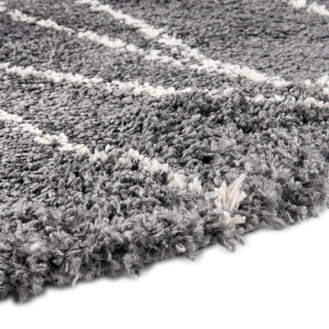 Gray 5' 3 x 5' 3 Serenity Shag Round Area Rug Thick Soft Touch Fluffy & Plush Shaggy Pile