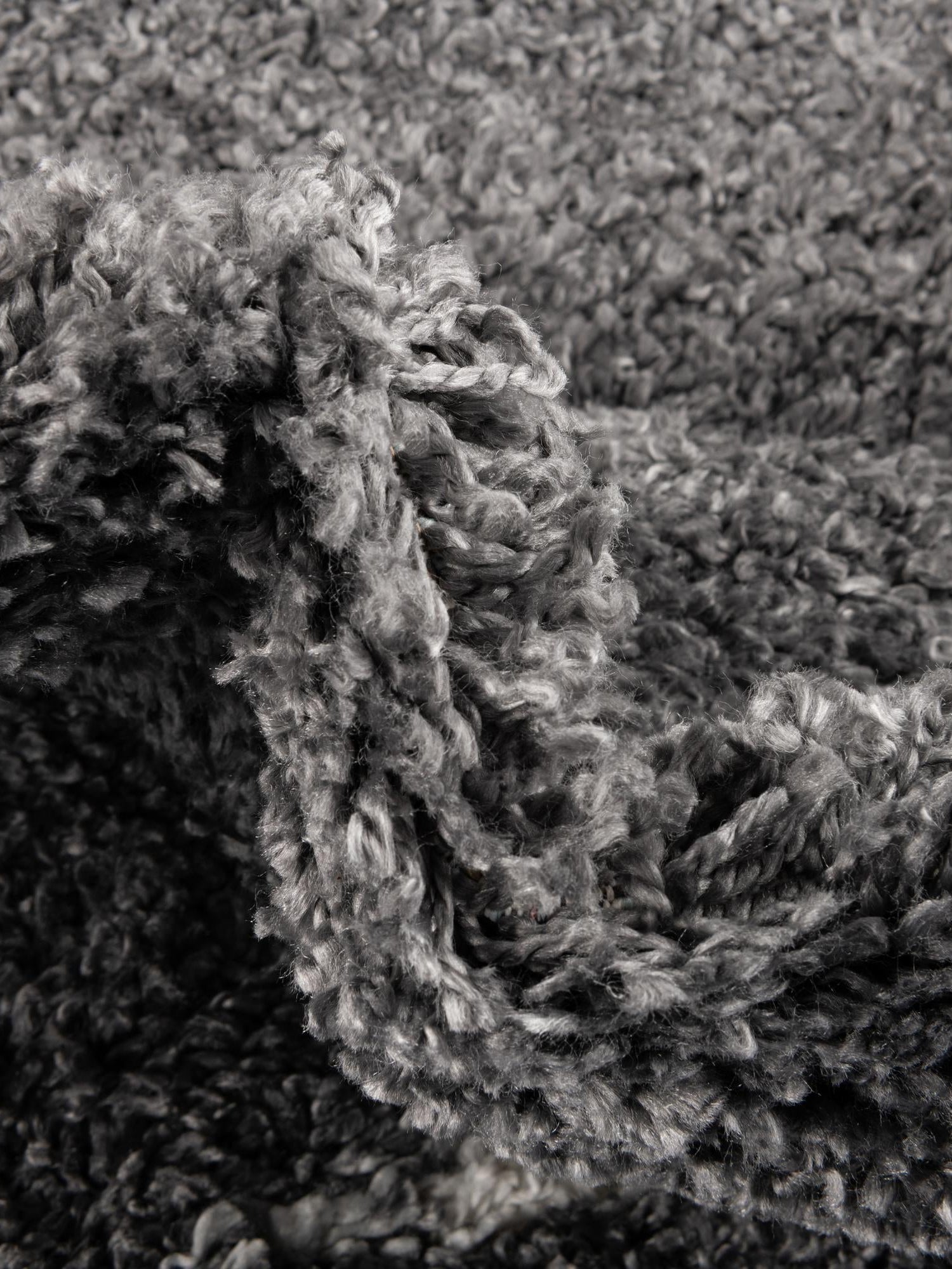 Gray 7' x 7' Serenity Shag Round Area Rug Thick Soft Touch Fluffy & Plush Shaggy Pile Carpet for Living Rooms, Kitchen, Bedrooms, Office, Dorms for Sale at Rug Engine