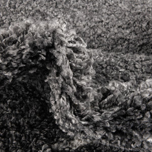 Gray 7' x 7' Serenity Shag Round Area Rug Thick Soft Touch Fluffy & Plush Shaggy Pile