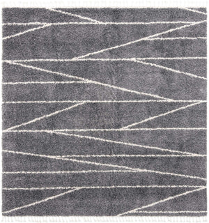 Gray 10' x 10' Serenity Shag Square Area Rug Thick Soft Touch Fluffy & Plush Shaggy Pile