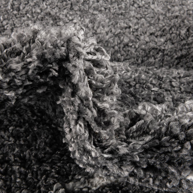 Gray 5' 3 x 8' Serenity Shag Oval Area Rug Thick Soft Touch Fluffy & Plush Shaggy Pile