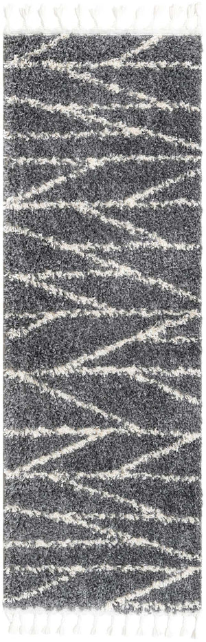 Gray 2' x 6' Serenity Shag Runner Area Rug Thick Soft Touch Fluffy & Plush Shaggy Pile