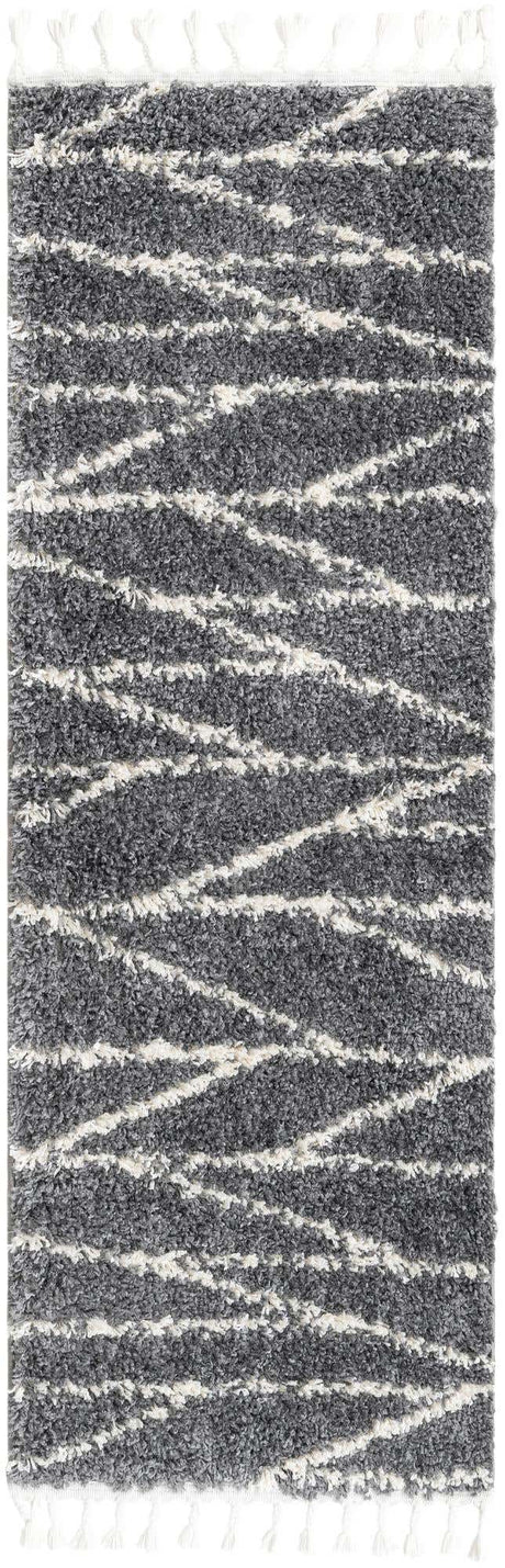 Gray 2' x 6' Serenity Shag Runner Area Rug Thick Soft Touch Fluffy & Plush Shaggy Pile
