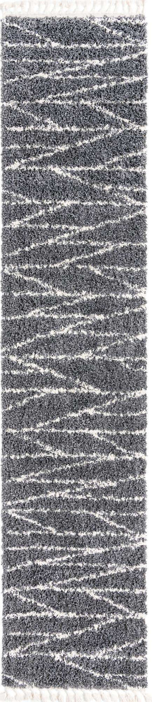 Gray 2' 7 x 12' Serenity Shag Runner Area Rug Thick Soft Touch Fluffy & Plush Shaggy Pile