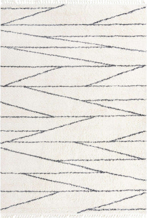 White 10' x 14' Serenity Shag Rectangle Area Rug Thick Soft Touch Fluffy & Plush Shaggy Pile