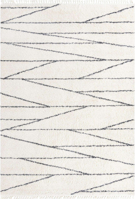 White 10' x 14' Serenity Shag Rectangle Area Rug Thick Soft Touch Fluffy & Plush Shaggy Pile