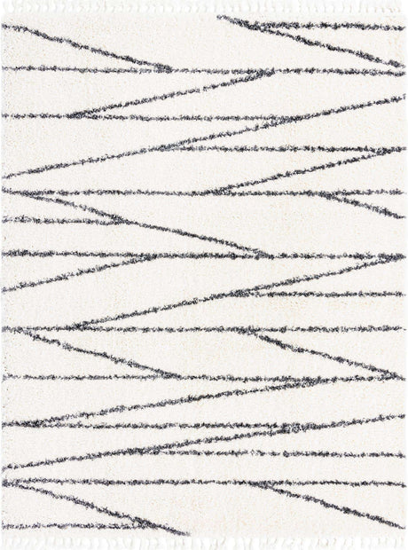 White 7' 10 x 10' Serenity Shag Rectangle Area Rug Thick Soft Touch Fluffy & Plush Shaggy Pile