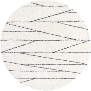 White 10' x 10' Serenity Shag Round Area Rug Thick Soft Touch Fluffy & Plush Shaggy Pile