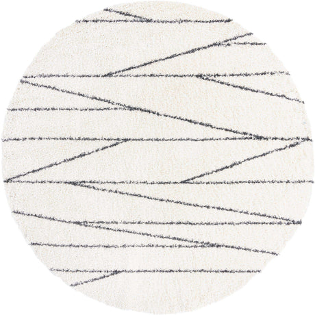 White 10' x 10' Serenity Shag Round Area Rug Thick Soft Touch Fluffy & Plush Shaggy Pile