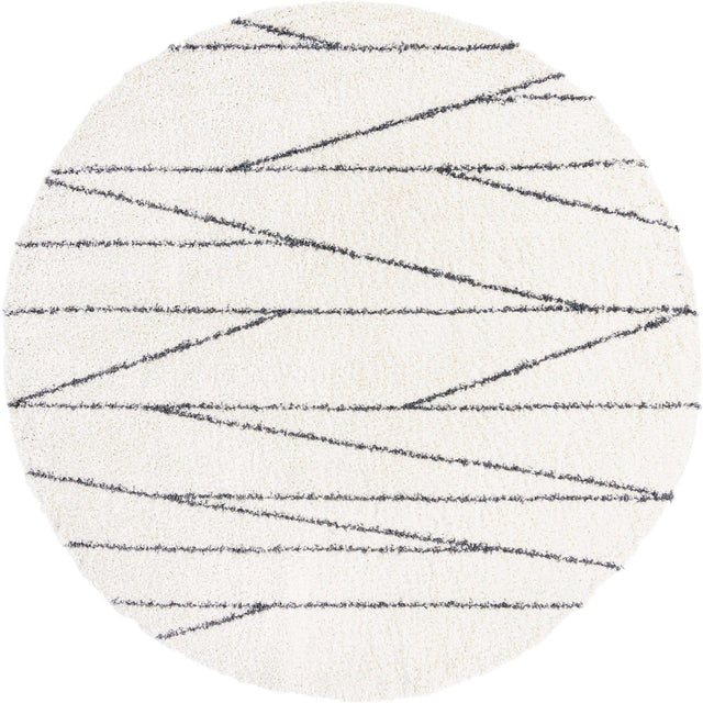 White 10' x 10' Serenity Shag Round Area Rug Thick Soft Touch Fluffy & Plush Shaggy Pile