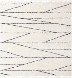 White 10' x 10' Serenity Shag Square Area Rug Thick Soft Touch Fluffy & Plush Shaggy Pile