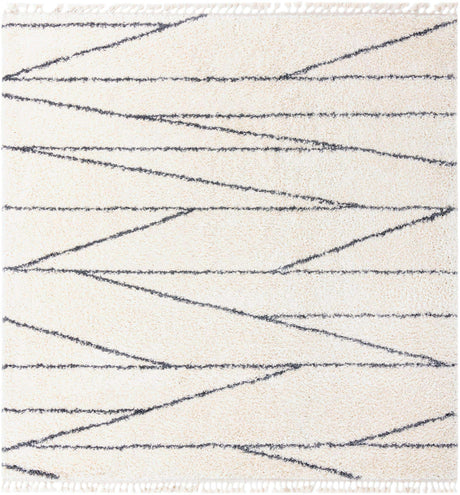 White 10' x 10' Serenity Shag Square Area Rug Thick Soft Touch Fluffy & Plush Shaggy Pile