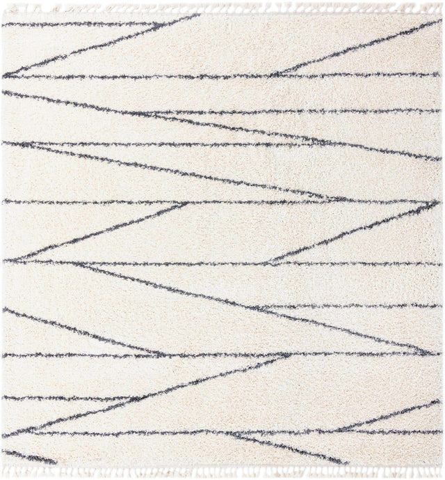 White 10' x 10' Serenity Shag Square Area Rug Thick Soft Touch Fluffy & Plush Shaggy Pile