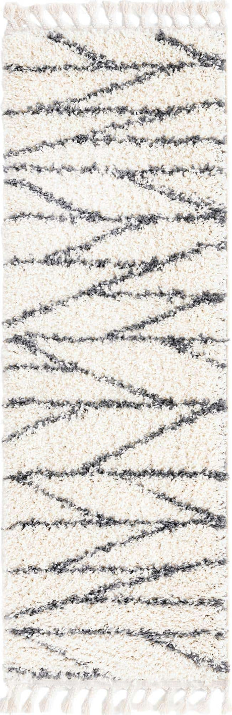 White 2' x 6' Serenity Shag Runner Area Rug Thick Soft Touch Fluffy & Plush Shaggy Pile