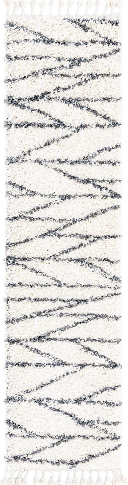 White 2' x 8' Serenity Shag Runner Area Rug Thick Soft Touch Fluffy & Plush Shaggy Pile