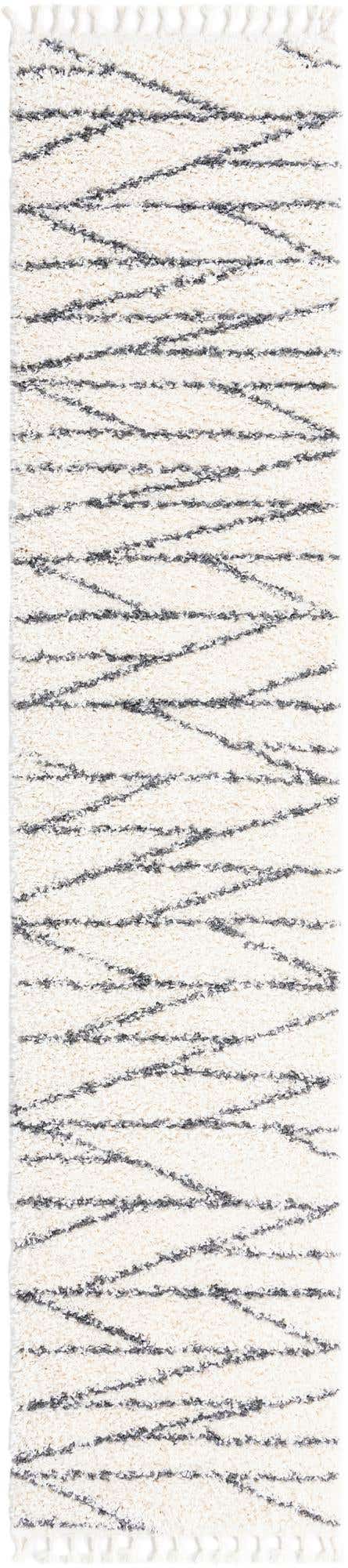 White 2' 7 x 12' Serenity Shag Runner Area Rug Thick Soft Touch Fluffy & Plush Shaggy Pile