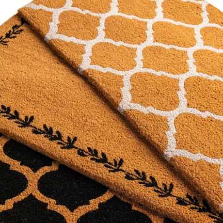 Black 1' 6 x 2' 6 Doormat Entryway Porch Patio Deck Outdoor Area Rug 100% Coir With Vinyl Backing Carpet Mat for Outside Entryways for Sale at Rug Engine